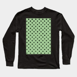 Mint flower pattern Long Sleeve T-Shirt